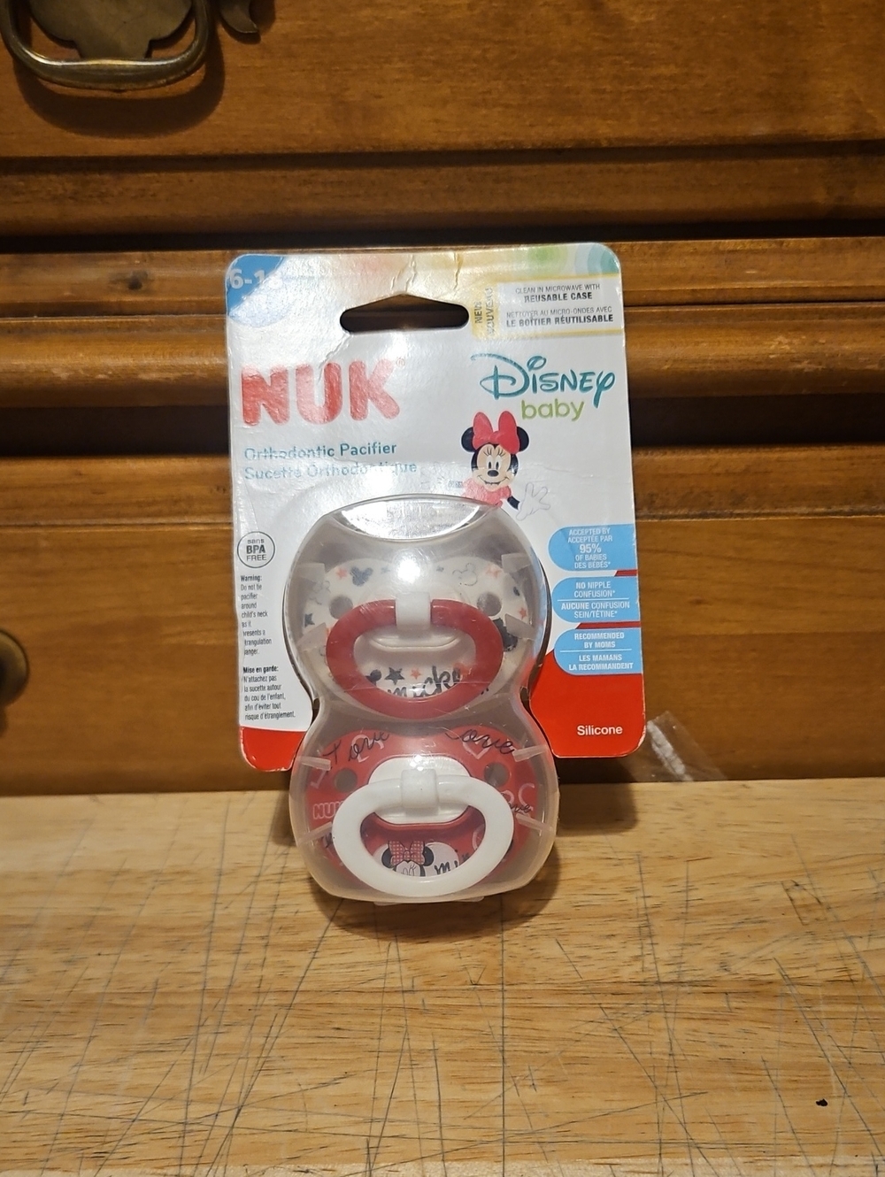 NUK x Disney Baby Minnie Mouse Orthodontic Pacifiers - Red (2-Pack)